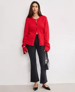 Женский вязаный кардиган с пуговицами спереди Good American, красный