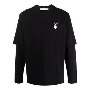 Футболка men's gradient arrow long sleeves loose fit black t-shirt Off-White, черный