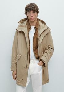 Пальто Massimo Dutti WATER-REPELLENT PEACH-EFFECT FABRIC, Beige