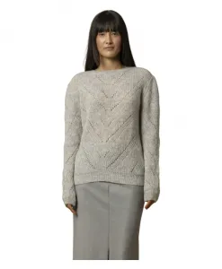 Стильный ребристый свитер с круглым вырезом Kocca, серый