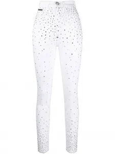 Джинсы скинни со стразами Philipp Plein, белый