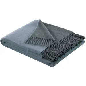 Плед Soft Impression в стиле Doubleface из смеси шерсти и кашемира Biederlack, сине-серый