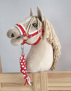 Набор Hobby Horse: недоуздок А3 на белом меху + верёвка - белый и красный. Inna marka
