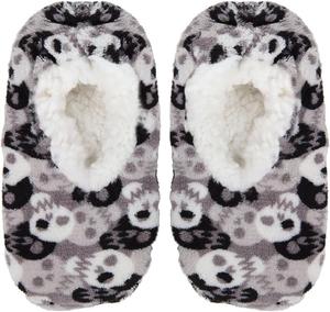 Детские тапочки MeMoi с небом в звездах, подкладка из шерпы, противоскользящие, белый