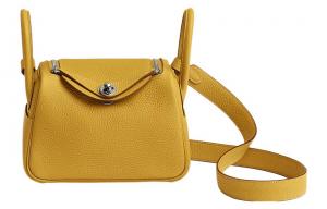 Сумка Lindy Clemence Bullock Кожаная Мини Женская Солнечно-Оранжевая HERMES