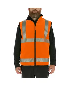 Утепленный двусторонний жилет повышенной видимости Big & Tall Hi Vis Reversible Softshell Vest – водоотталкивающая защитная рабочая одежда RefrigiWear, оранжевый