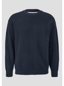 Вязаный свитер цвета 5884_глубокий синий QS