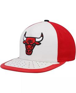 Мужская белая, красная бейсболка Chicago Bulls Day One Snapback Mitchell & Ness