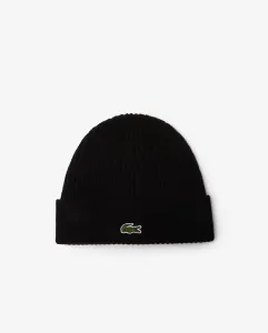 Унисекс шапка из кардованной шерсти с резинкой Lacoste, черный