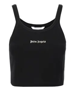 Классический укороченный топ с логотипом Palm Angels, черный