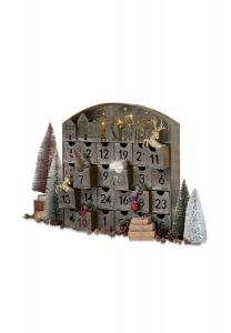 Адвент-календарь Loberon Léran, 47х45х8 см, серый