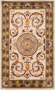 Ковер SAFAVIEH, 122 x 183 см, Classic Collection, Ivory & Green, ручной работы, традиционный восточный, шерстяной, идеален для помещений с высокой проходимостью: прихожая, гостиная, спальня (CL840B)