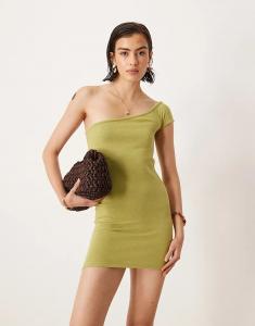 Мини-платье на одно плечо ASOS DESIGN черного цвета