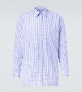 Рубашка из клетчатого поплина Charvet, Blue White Check