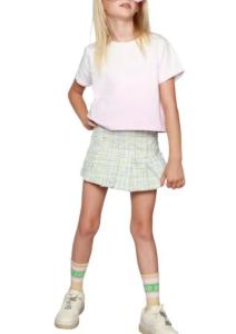 Зеленая твитовая теннисная юбка для девочек COS I SAID SO