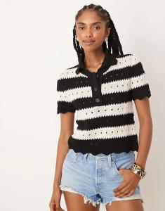 Трикотажное поло в полоску от ASOS DESIGN