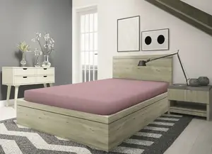 Простыня SETEX "тонкая фланелевая простыня GOTS", изготовленная из сертифицированного органического хлопка 90х200 см, 1 шт., цвет altrosa