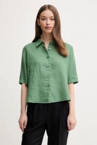 Льняная рубашка United Colors Of Benetton, зеленый