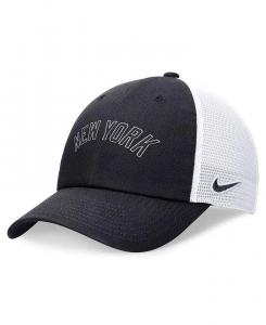 Мужская темно-синяя регулируемая шляпа New York Yankees Evergreen Wordmark Trucker Nike, синий