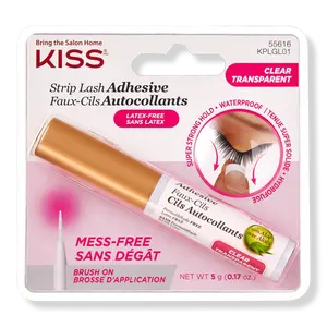 Накладные ресницы с кисточкой для нанесения клеем Kiss, Clear