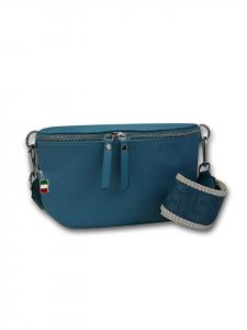 Кожаная поясная сумка Florence, синяя, разноцветная, примерно 25 см Florence