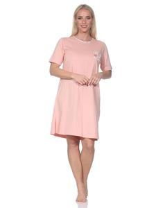 Ночная рубашка с короткими рукавами, элегантный вид, размер plus size 125 214 667, цвет абрикосовый NORMANN