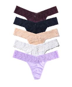 Женские трусики-стринги с низкой посадкой, набор из 5 штук Hanky Panky, Plum Wine, Navy, Chai, White, French Lavender