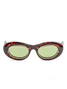 Солнцезащитные очки в овальной оправе Matsuda, коричневый