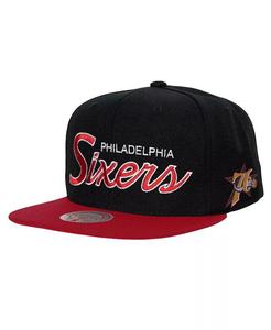 Мужская черная кепка Snapback Philadelphia 76ers Hardwood Classics MVP Team Script 2.0 Mitchell & Ness