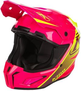 Шлем для снегохода Klim t1 для фрирайда, Pink/Yellow