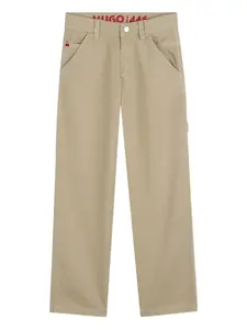 Брюки с карманами Hugo Kids, бежевый