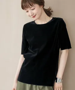 Полупрозрачная велюровая футболка с коротким рукавом Coen, цвет Black