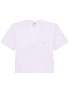 Courrèges укороченная футболка с логотипом, розовый