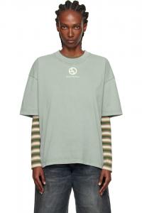 Acne Studios Футболка с зеленым логотипом