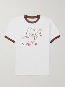 Футболка из хлопкового джерси с принтом KAPITAL, коричневый