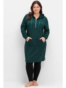 Платье-свитшот темно-зеленого цвета sheego