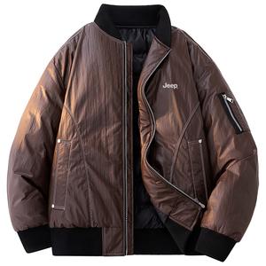 Пуховик Unisex с воротником-бейсболкой и подкладкой из флиса Jeep, desert коричневый (90% down content)