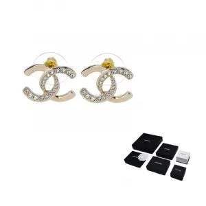 Золотые серьги-гвоздики для женщин CHANEL