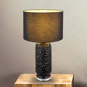 Настольная лампа Globo Lighting Sebastian, смешанная ткань/керамика - 1 пламя - черный