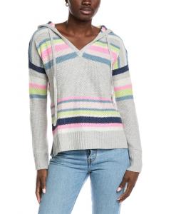 Осенняя кашемировая худи с полосками и медовым узором Autumn Cashmere, серый