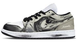 Air 1 устойчивые к истиранию низкие баскетбольные кроссовки Unisex Gray Jordan, белый