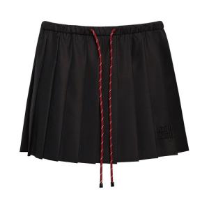 Юбка Miu Miu Pleated Batavia Skirt 'Ebony', черный