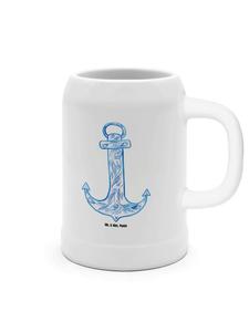 Пивная кружка Anchor Blue без слов в белом цвете Mr. & Mrs. Panda