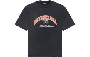 Футболка мужская Balenciaga с принтом логотипа, черный