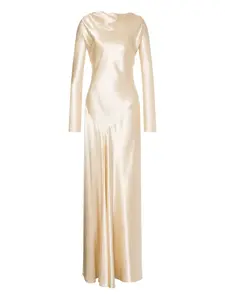 Атласное платье макси Alberta Ferretti, белый