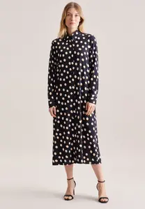 Летнее платье seidensticker "Black Rose", воротник с длинными рукавами и принтом, синий