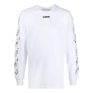 Футболка Men's OFF-WHITE FW21 Rubber Strap Long Sleeves Slim Fit White T-Shirt, белый