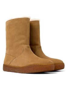 Camper Светло-коричневые кожаные зимние сапоги