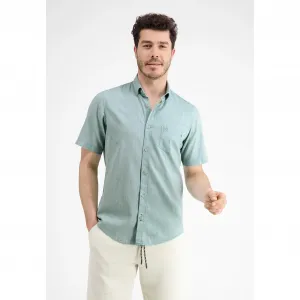 Рубашка LERROS с короткими рукавами "Рубашка LERROS с короткими рукавами, смесь хлопка и льна", цвет Light Turquoise