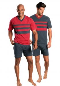 Короткая пижама LE JOGGER, темно-серый/красный